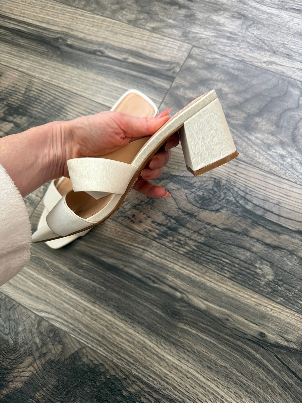 Topshop Cream Double-Strap Slide Mules - Picture 4 of 5